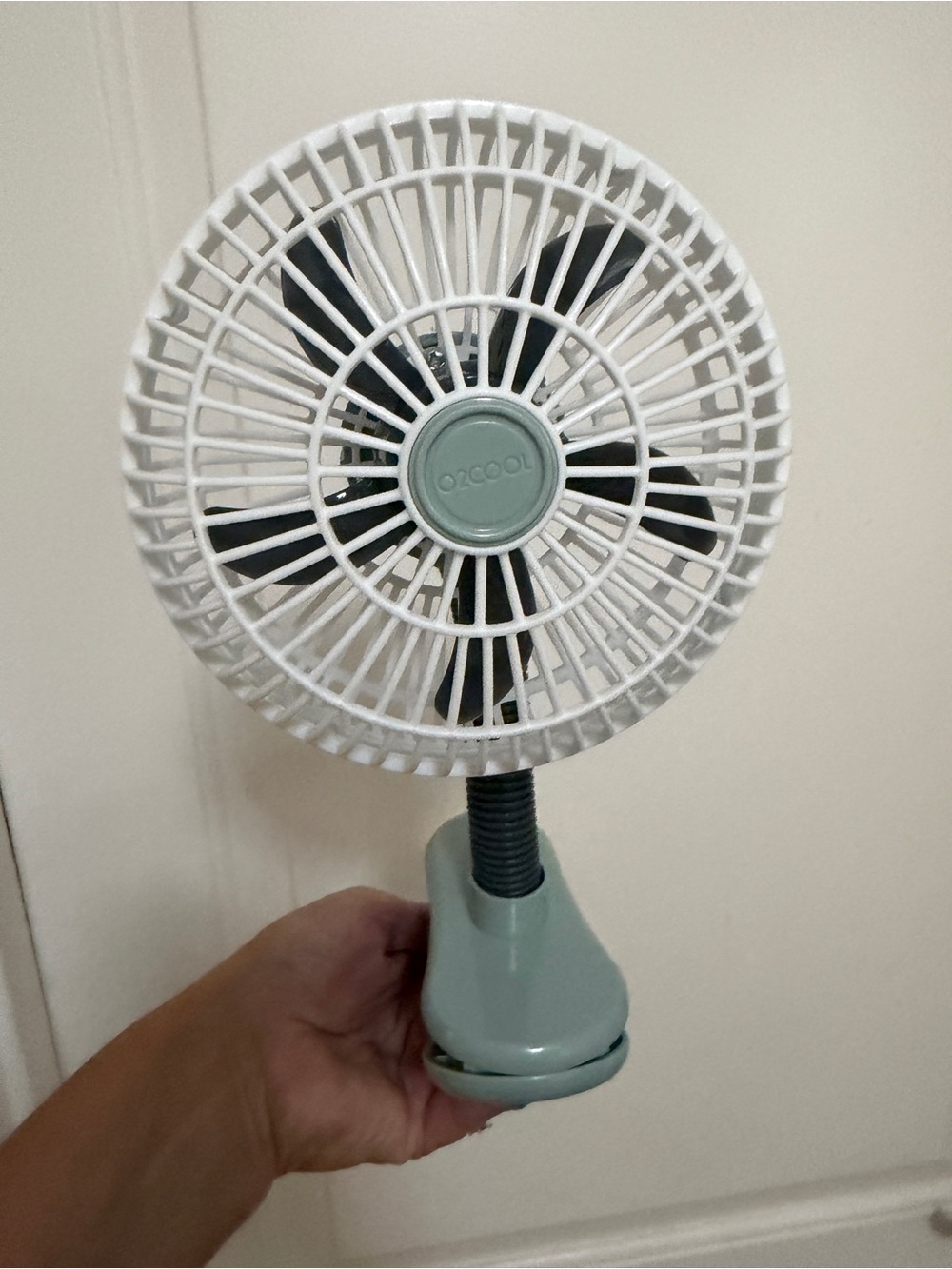 Mint Clip-On Personal Fan with White Grill
